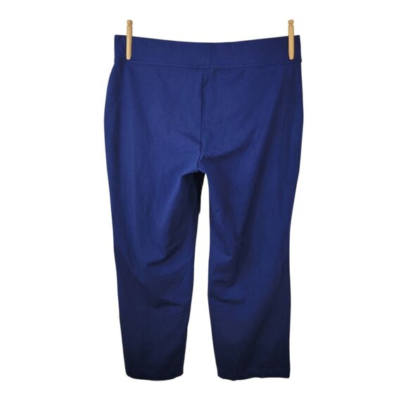 Lands End XL 18 Pull On Stretch Waist Athleasure Wide Leg Leggings Pants Navy - Picture 4 of 6